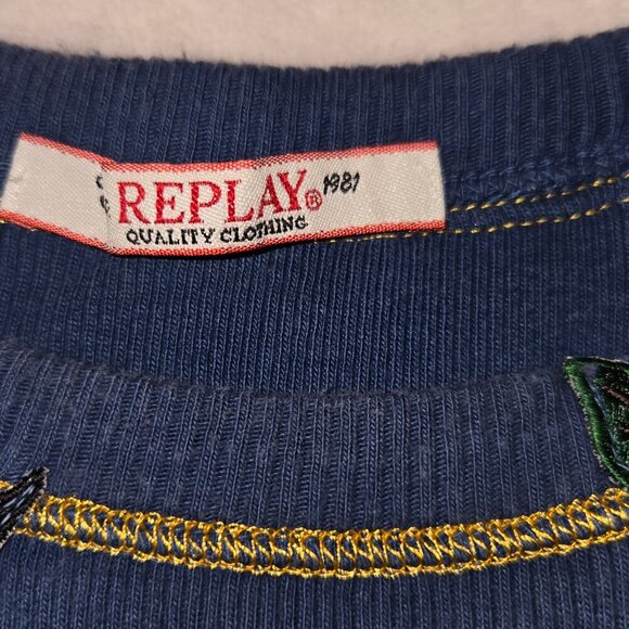 Replay vintage tank top with embroidered details blue, size XS - Picture 5 of 13